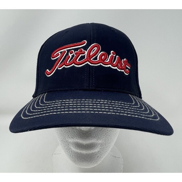 Atlanta Braves Titleist Adjustable MLB ‘47 Cap Hat Size M/L Stretch Navy Golf - Picture 1 of 7